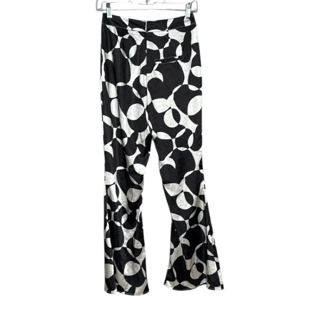 PacSun Y2K Ryan‎ Destiny Black And White Satin Abstract Pants. Size Small.